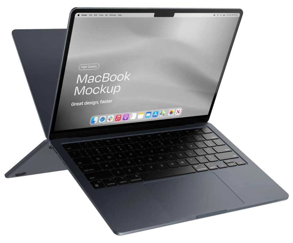 macbook mockup floating
